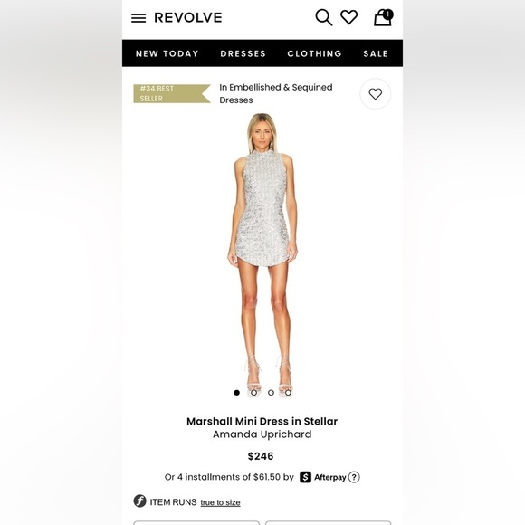 Revolve Amanda Uprichard Marshall Mini Women's Dress in Stellar Size Small - Picture 5 of 7